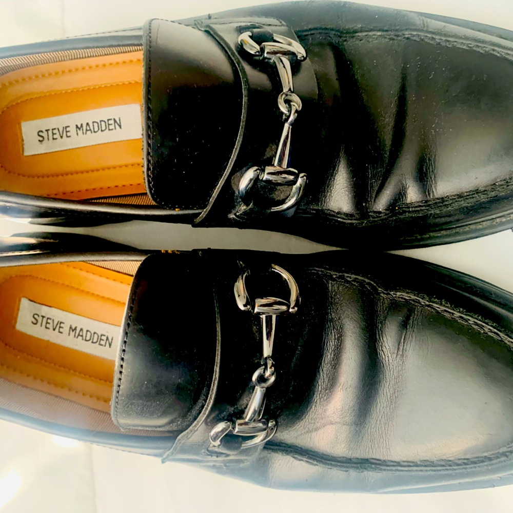 Steve Madden Men's Black Slip-On Loafers